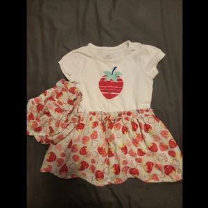18m strawberry dress with diaper cover